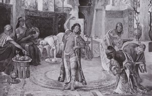Entretenimento no harém (litho) de Gyula Tornai