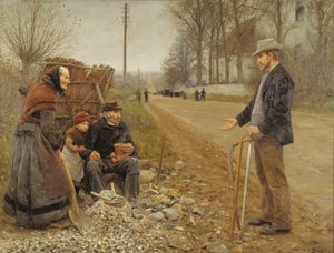 Pessoas por uma estrada de H.A. Brendekilde