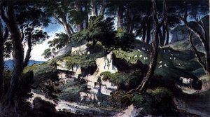 Paisagem, com vacas e ovelhas de H.F. 1751 1812 Aylesford