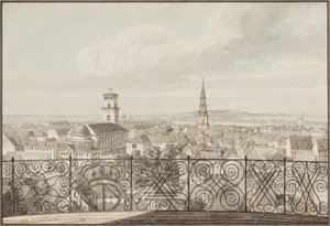 Vista de Rundetårn sobre Copenhague até o Castelo de Frederiksberg de H.G.F. Holm