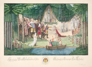 A recepção de Christian VII em Elysium por seus ancestrais de H.G. Beenfeldt