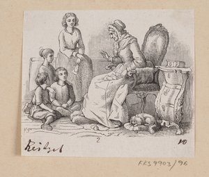 Ilustração para "Avó" em H.C. Andersen, "Contos de fadas e histórias", Volume 2 de H.P. Hansen