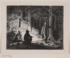 Ilustração para "Uma Noite de Verão no Bosque dos Gancho" de H.P. Hansen