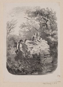Ilustração para "Ib e a pequena Christine" em H.C. Andersen, "Contos de fadas e histórias", Volume 2 de H.P. Hansen