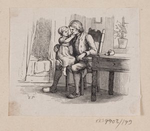 Ilustração para "Ib e a pequena Christine" em H.C. Andersen, "Contos de fadas e histórias", Volume 2 de H.P. Hansen