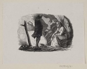 Ilustração para "O Jardim do Paraíso" em H.C. Andersen, "Contos de fadas e histórias", Volume 1 de H.P. Hansen