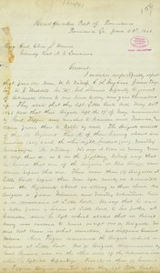 Carta de H. T. Reid, quartel-general, Posto de Providência, Louisiana, ao Brigadeiro-General Elias S. Dennis, 22 de Junho de 1863 de H.T. Reid