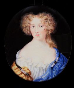 Lady Margaret Cavendish, depois Duchess Of Newcastle (aguarela em marfim)