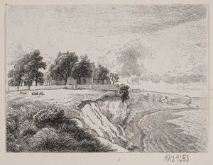 Stevns klint com a Igreja Højerup de H. C. Henneberg