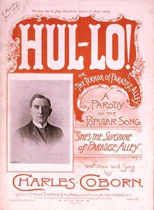 Capa da partitura para "Hul-lo", ou "O Terror do Beco do Paraíso", escrita por Charles Coborn