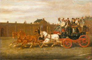 London to Brighton Coach on the Road (óleo sobre tela) de H. J. Jones