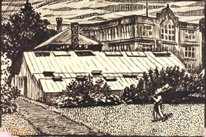 Sem título (Figura e edifícios) de H. Lyman Sayen