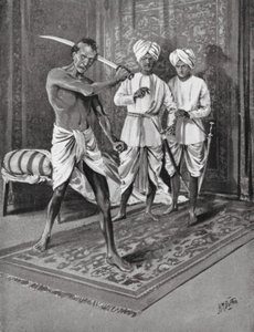 Último ato de Malik Naib Kafur, 1316 d.C. (litografia) de H. M. (after) Burton