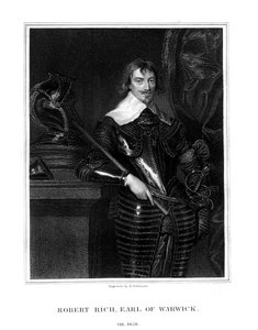 Robert Rich, 2º Conde de Warwick, administrador colonial inglês, 1827 de H. Robinson