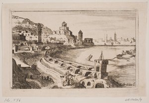 Beira-rio com cidade oriental de H. Rosenkilde