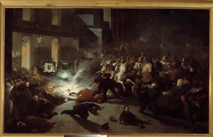 Tentativa de assassinato a Napoleão III por Felice Orsini em Paris em 14 de janeiro de H. Vittori Romano