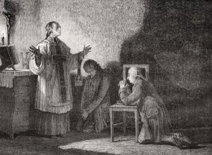 Luís XVI (1754-93) na oração antes de sua execução