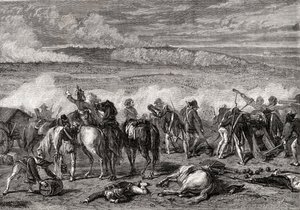 A Batalha de Jemappes, 6 de novembro de 1792, gravada por Alexandre Hurel de H. de la Charlerie