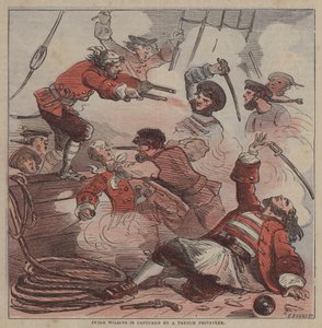 Peter Wilkins é capturado por um corsário francês (cor litho) de after Hablot Knight Browne