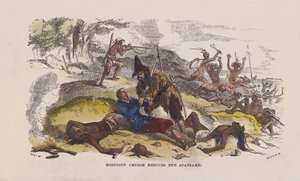 Robinson Crusoe resgata o espanhol (gravura colorida) de after Hablot Knight Browne