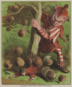 O anão da Rainha prega uma partida ao Gulliver (cor litho)