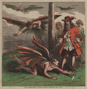 A corrida de avião, Peter Wilkins a atribuir o prémio (cor litho) de after Hablot Knight Browne