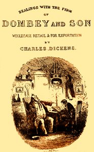 Dombey & Son de Charles Dickens. Página de título de Hablot Knight Browne