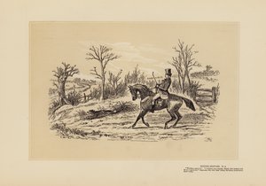 Esboços de caça, n.º 4, O homem que cavalgava nas pistas (gravura)