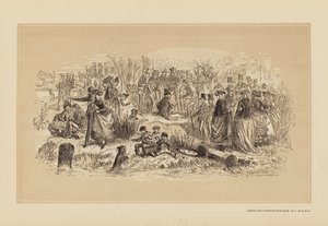 Corrida de barcos de Oxford e Cambridge, n.º 1, Nas margens (gravura)
