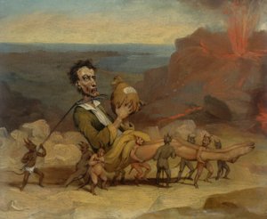 Uma caricatura de Edward Bulwer Lytton (1803-1873) de Hablot Knight Browne