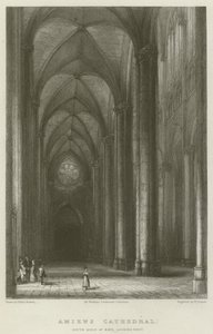 Amiens Cathedral, South Aisle of Nave, olhando para o oeste de Hablot Knight Browne