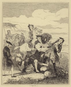 Campbell atirando no conde de Eglinton de Hablot Knight Browne