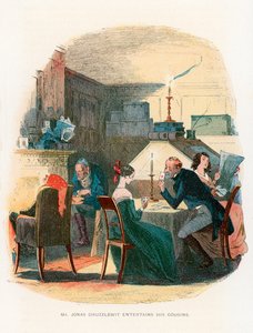 Ilustração para Martin Chuzzlewit de Hablot Knight Browne