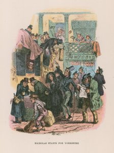 Ilustração para Nicholas Nickleby de Hablot Knight Browne
