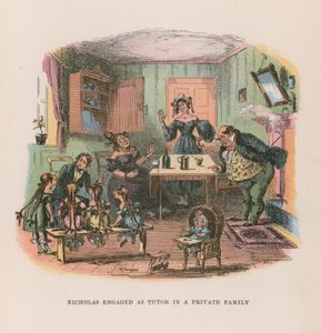 Ilustração para Nicholas Nickleby de Hablot Knight Browne