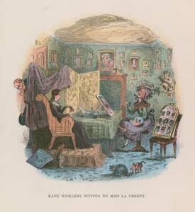 Ilustração para Nicholas Nickleby de Hablot Knight Browne