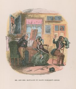 Ilustração para Nicholas Nickleby de Hablot Knight Browne