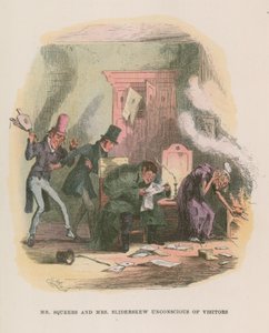 Ilustração para Nicholas Nickleby de Hablot Knight Browne
