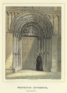 Rochester, catedral, oeste, entrada de Hablot Knight Browne