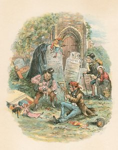 Cena da Old Curiosity Shop de Charles Dickens, 1841 de Hablot Knight Browne