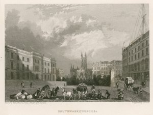 Igreja do St Saviour, Southwark, Londres de Hablot Knight Browne