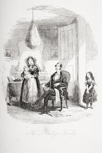 A família Dombey, ilustração de Dombey and Son, de Charles Dickens (1812-1870), publicada pela primeira vez em 1848 de Hablot Knight Browne