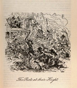 &39;The Riots at its Height&39;, de &39;Barnaby Rudge&39; de Charles Dickens (1812-1870) de Hablot Knight Browne