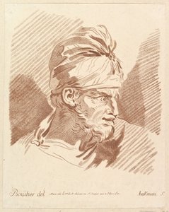 Cabeça de homem de turbante, meados do século XVIII. de Hakman