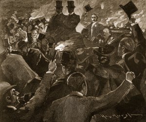 Mr Balfour em Dublin: procissão de tochas, ilustração de 