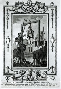 A Infeliz Morte do Major André, Ajudante do Exército Inglês, na sede em Nova York, em 2 de outubro de 1780, gravada por John Goldar (1729-1795) de Hamilton