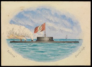 Navio Victoria Turret, c.1865 (aguarela) de Hamilton Williams