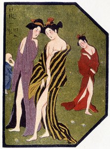 Jovens japonesas deixando o banho - em "boneca japonesa" de Félicien Champsaur, doente. Hanafusa Itcho, Paris