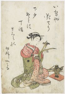 Cortesia Hanach de Iseya House, início dos anos 1770 (impressão em xilogravura a cores) de Hanabusa Shigenobu