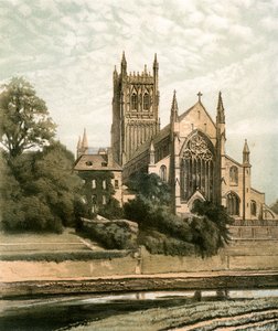 Catedral de Worcester, Worcestershire, c1870